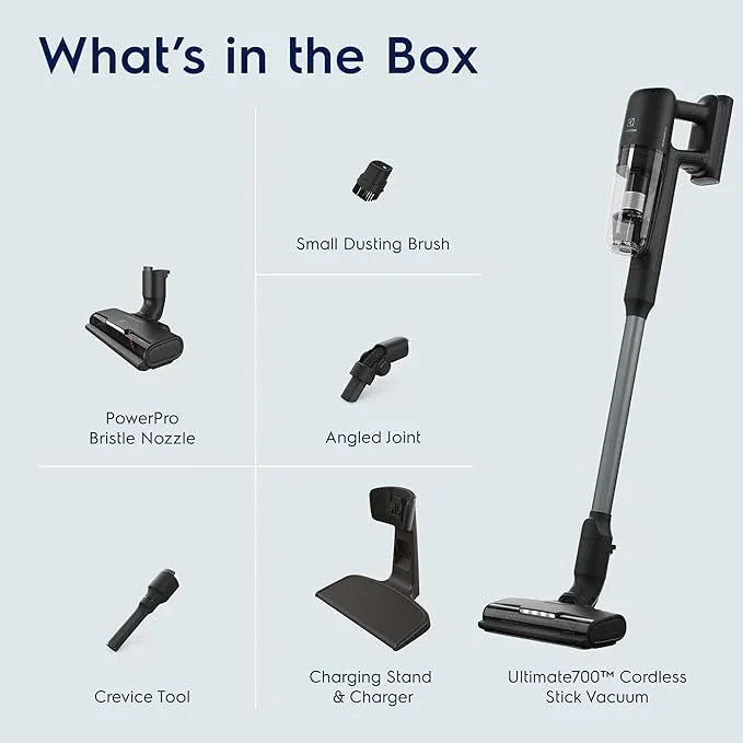Electrolux Ultimate700 Cordless Stick Vacuum with PowerPro Bristle Nozzle and High Suction Power, 50-Minute Run Time, 4 Power Modes, Granite Gray - NeatNest