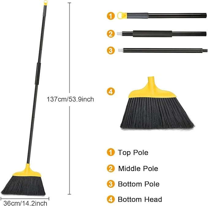 Kefanta 3 Pack Outdoor Broom Heavy-Duty Indoor Commercial Brooms 54 Inches for Courtyard Garage Restaurant Lobby Patio Mall Market Office Shop Home Kitchen Office Floor - NeatNest