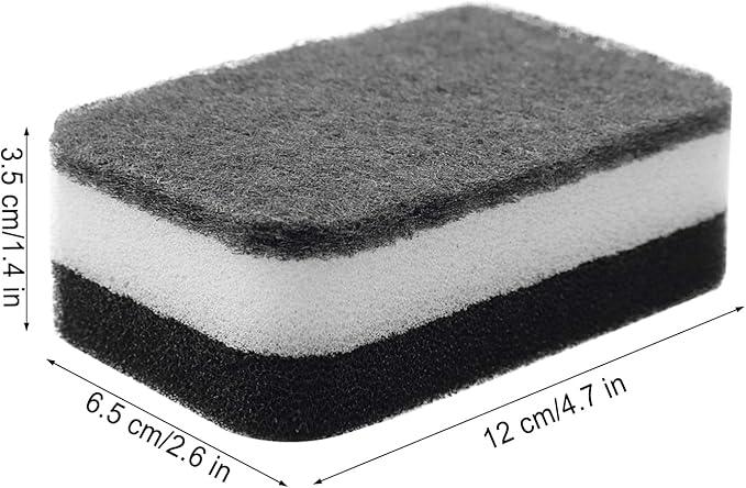 Kitchen Dishwashing Sponge Individually Wrapped Sponges, Bulk Non Scratch Scouring Pad Odor-Free Dish Sponges for Washing Dishes Wipes for Household Cleaning Dishes Travel Apartments (Black- 36 Pack) - NeatNest
