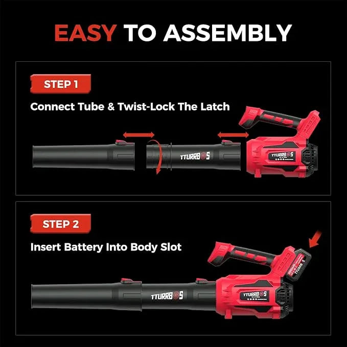Leaf Blower Cordless - 650CFM Brushless Motor Leaf Blower with 6-Speed Control & Ergonomic Handle - Includes 2 x 5.0Ah Batteries & Fast Charger - Blowers for Lawn Care, Yard, Patio, Leaves, Snow, Dust - NeatNest