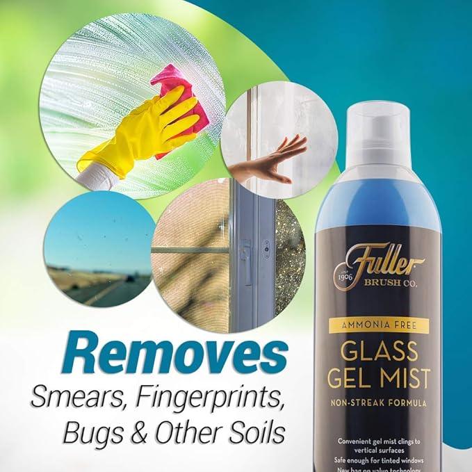 Fuller Brush Glass Gel Mist Spray – 14 oz Glass Cleaner for Windows, Mirrors and Plexiglass – Streak-Free Formula Safe for Tinted & Vertical Surfaces (Pack of 2) - NeatNest