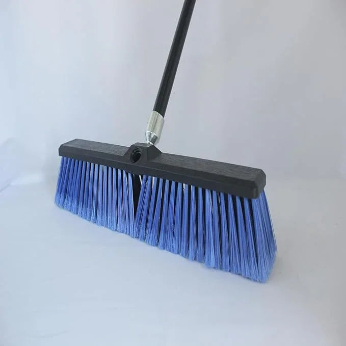 FRAXIR 3PCS Push Broom Head Outdoor Large Stiff Bristle Broom Head - Excellent Cleaning Performance - Easy Installation Broom Head(Blue, 18 inches) - NeatNest
