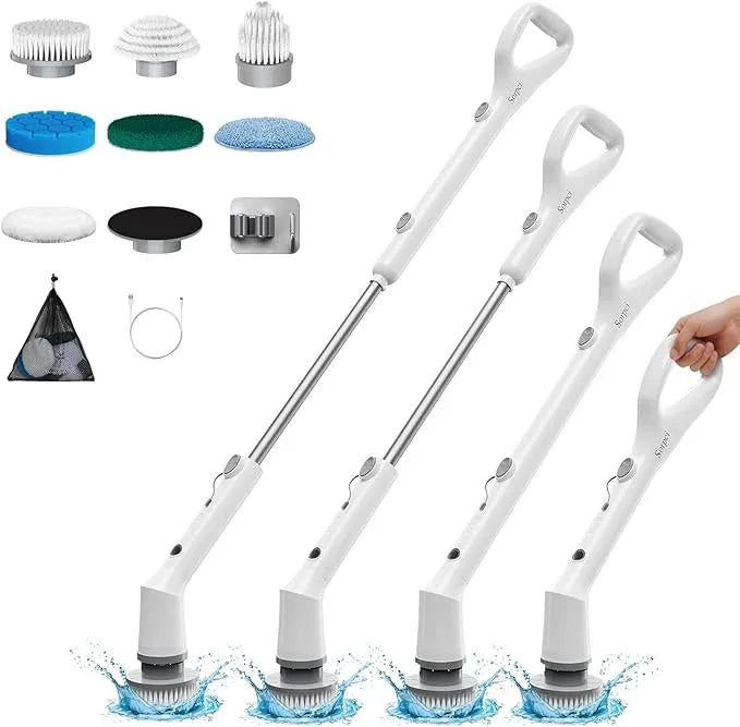 Electric Spin Scrubber, 2025 New Cordless Cleaning Brush, Shower Cleaning Brush with 7 Replaceable Brush Heads, Power Scrubber 3 Adjustable Speeds, Detachable Long Handle & IPX7 Waterproof - NeatNest