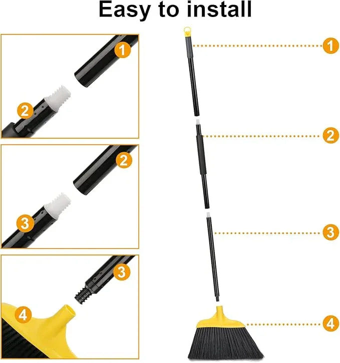 Kefanta 3 Pack Outdoor Broom Heavy-Duty Indoor Commercial Brooms 54 Inches for Courtyard Garage Restaurant Lobby Patio Mall Market Office Shop Home Kitchen Office Floor - NeatNest