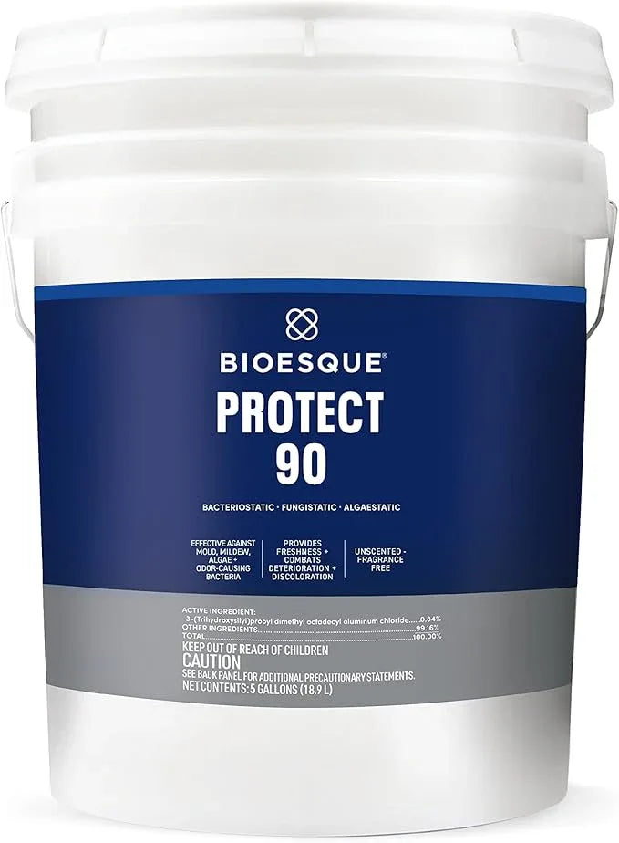 Bioesque Protect 90, Heavy Duty Bacteriostatic, Fungistatic, Algaestatic Formula, Effective Against Mold, Mildew, Algae, & Odor Causing Bacteria, 5 Gallon (Pack of 1) - NeatNest