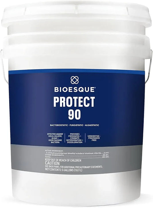 Bioesque Protect 90, Heavy Duty Bacteriostatic, Fungistatic, Algaestatic Formula, Effective Against Mold, Mildew, Algae, & Odor Causing Bacteria, 5 Gallon (Pack of 1) - NeatNest