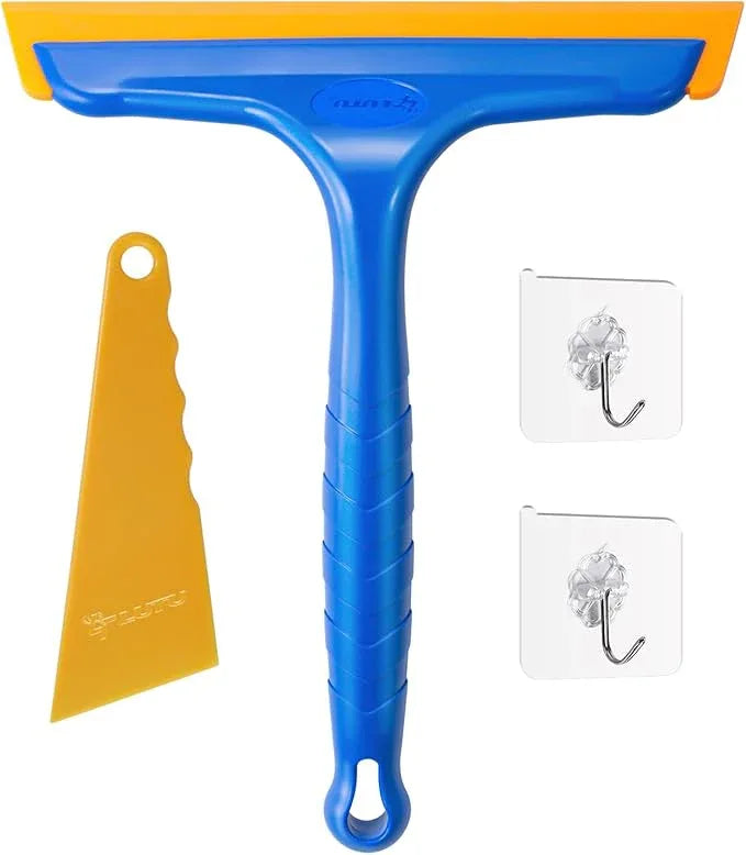 Shower Squeegee for Glass Doors, Bathroom Squeegee for Shower, Window Squeegee, Home Bathroom Silicone Cleaner Tool, Suitable for Bathroom, Kitchen, Tile, Mirror, Car Glass, by LTLUTU, 8in Blue - NeatNest