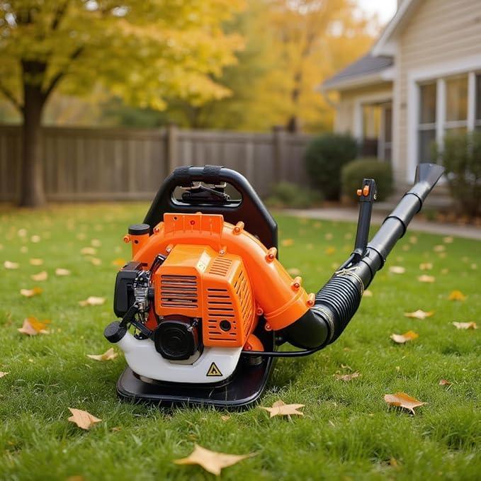 Gas-Powered Backpack Leaf Blower, High-Performance 2-Stroke Engine, Powerful Gas Leaf Blower with Adjustable Backpack Harness Variable Speed Easy for Lawn Yard Garden Driveway Leaf Cleanup (72CC) - NeatNest