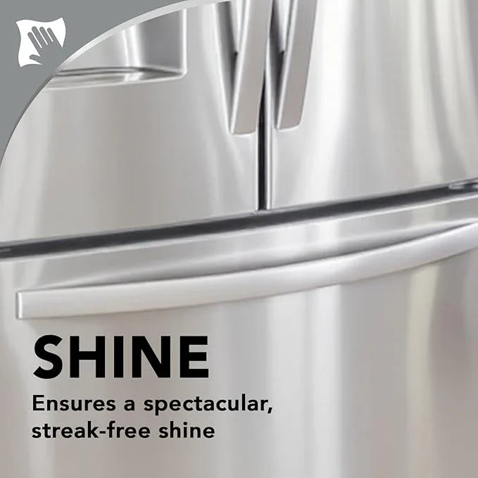 Weiman Stainless Steel Cleaner and Polish - Protects Appliances from Fingerprints, Leaves a Streak-Free Shine for Refrigerator, Dishwasher, Oven, Grill, 2 Pack With Microfiber Cloth - NeatNest
