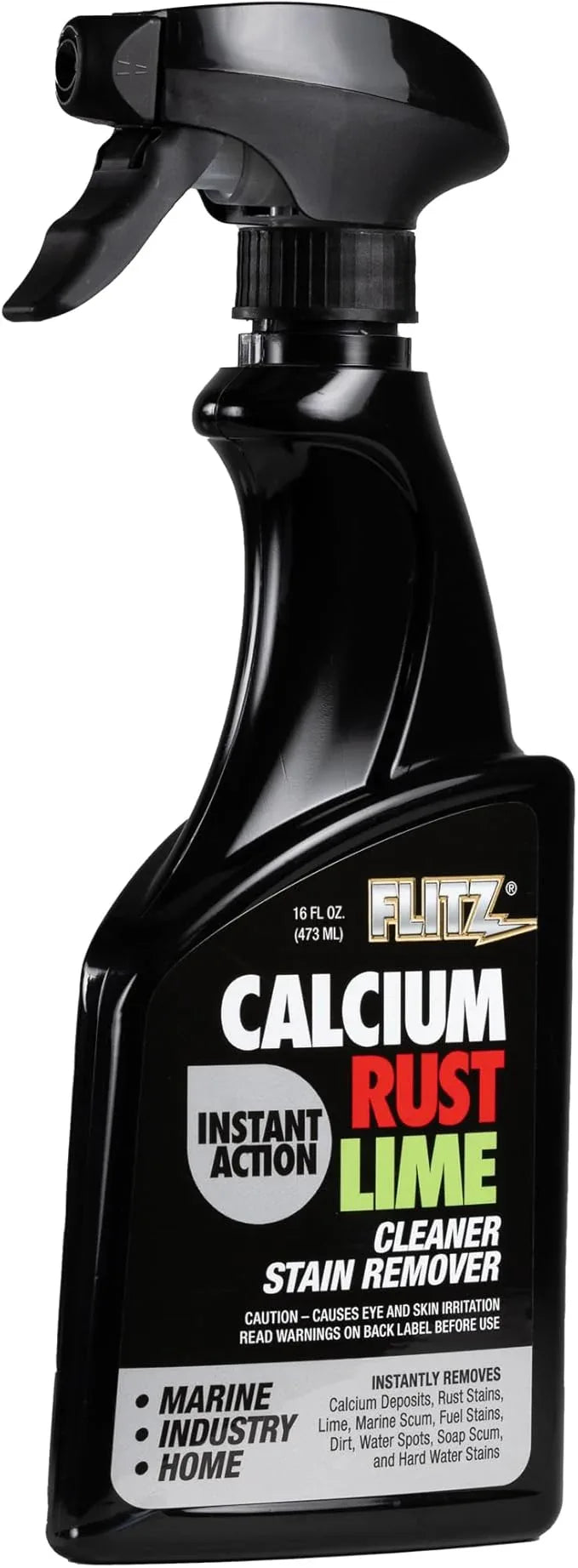 Flitz Calcium, Rust, & Lime Remover - 16oz Bottle of USA-Made Limescale Remover for Toilets, Showers, and More - Powerful Spray that Instantly Eliminates Tarnish, Grease, and Other Grime (1 Pack) - NeatNest