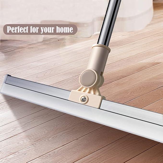 Floor Squeegee 20 inch Silicone Long Handle of 65" for Window Cleaning Shower Squeegee Scrubber Combi with Pole Extendable Telescopic Adjustable Stainless Glass Squeegee Bathroom Shower - NeatNest