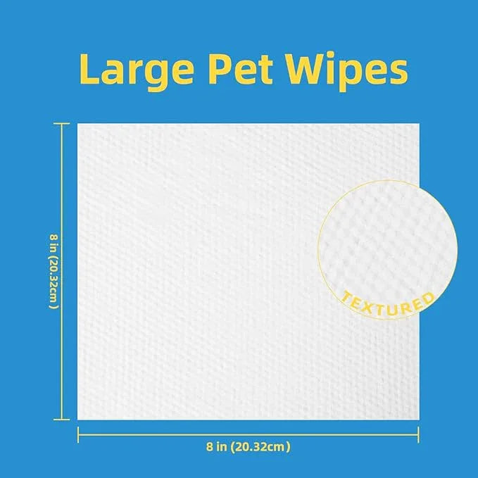 Pet Grooming Wipes for Dogs & Cats, 400 Count, 8"x8" Ultra Thick & Soft, Unscented, Hypoallergenic Formula, Safe on Coat, Paws, Ears, Bum & Sensitive Skin - NeatNest