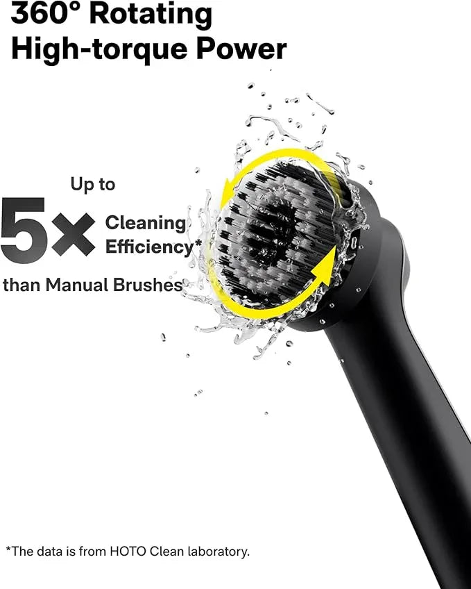 HOTO Wand™ Cordless Spin Scrubber, Electric Rechargeble Grout Cleaning Brush, IPX7 Waterproof Bathroom Scrubber, 12 Replaceable Brush Heads Version Power Scrubber for Grout, Tiles, Corners, Crevices - NeatNest