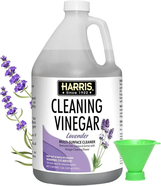 HARRIS Cleaning Vinegar All Purpose Household Surface Cleaner, 128oz (Lavender) with Easy Fill Funnel - NeatNest