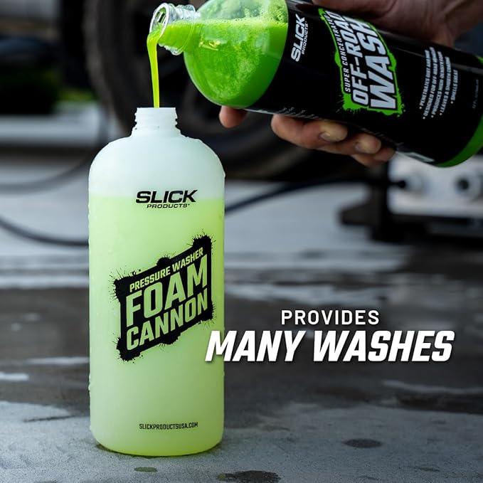 Slick Products Off-Road Wash (64 oz.) + Pressure Washer Foam Cannon Bundle – Super Concentrated ATV, UTV, Dirt Bike, Jeep & Truck Wash Foam Shampoo for Heavy Mud and Dirt - NeatNest