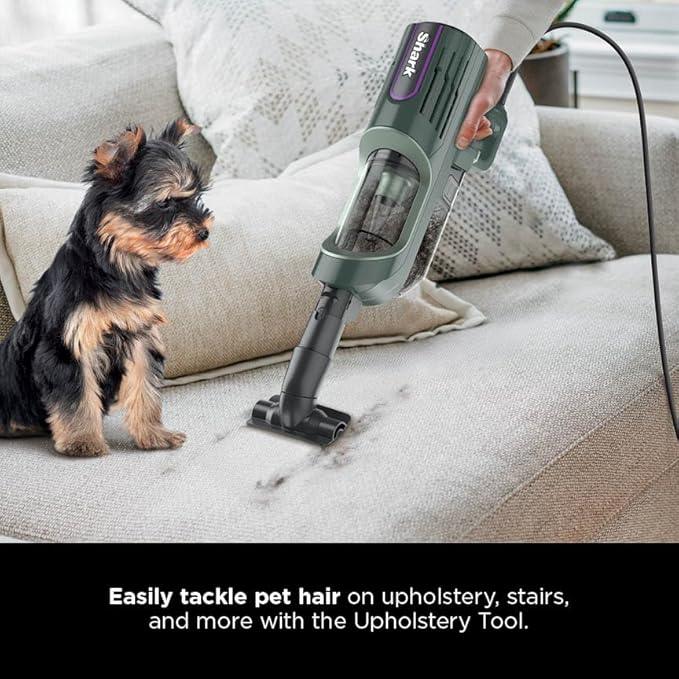 Shark Detect Ultralight Corded Stick Vacuum with Direction Detect and Self-Cleaning Brushroll, Powerful Hair Pickup, Ultra-Lightweight, Crevice & Upholstery Tool Included, Evergreen, HZ752 - NeatNest