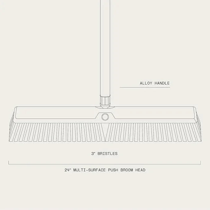 Large 24'' Multi-Surface Push Broom with Alloy Handle - NeatNest