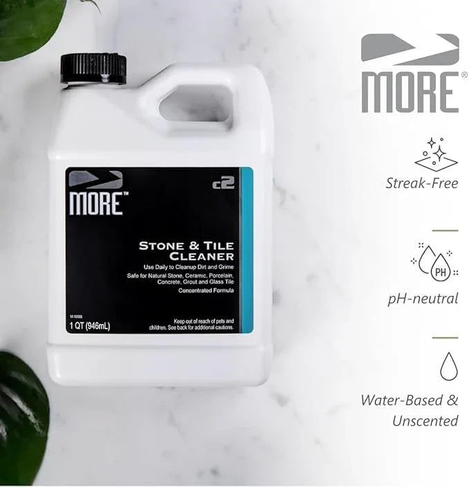 MORE - Stone & Tile Cleaner - Grout & Floor Cleaner for Natural Stone, Marble, Concrete, Ceramic, & Porcelain - Water-Based Grout Cleaner for Tile Floors - Concentrated Formula - pH Neutral - 32oz - NeatNest