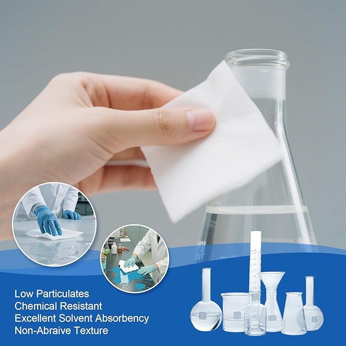 Cleanroom Wipes 4"x4" (1200 Pcs, Cellulose/Polyester Blend, Grade A, 68GSM) Lint Free Wipes for Laboratory, Electronics, Pharmaceutical,Printing,Automotives and Semiconductor Industries - NeatNest