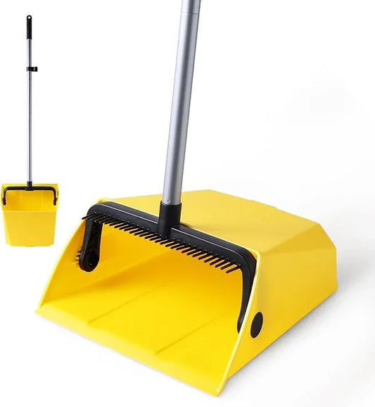 Yocada Commercial Dustpan with Comb Outdoor Indoor for Courtyard Garage Lobby Mall Market Floor Home Kitchen Room Office Pet Hair Rubbish - NeatNest