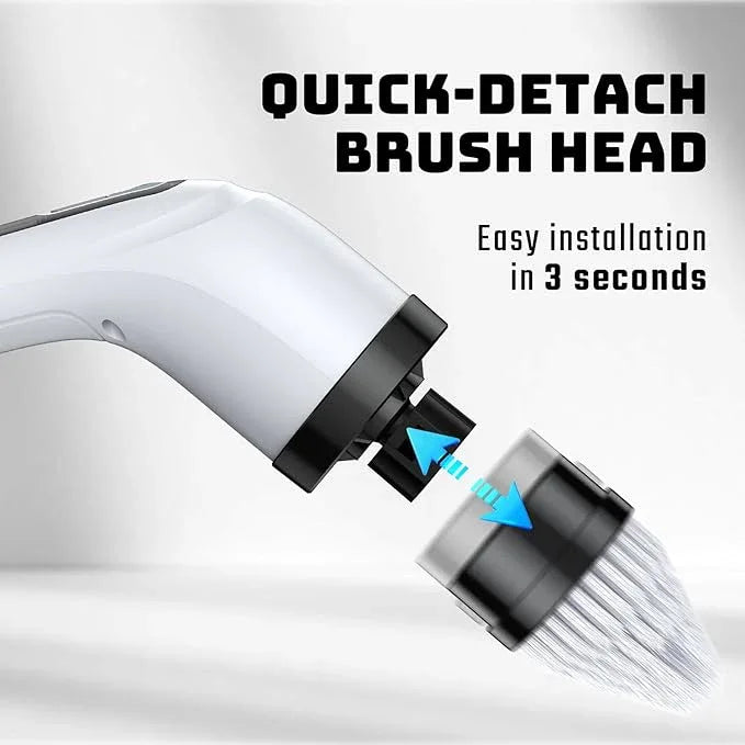 Electric Spin Scrubber - Cordless Bathroom Scrubber with 7 Brush Heads - Dual Speed IPX7 Waterproof Power Scrubber for Heavy-Duty Bathtub, Glass, Tile, and Car Cleaning (White) - NeatNest