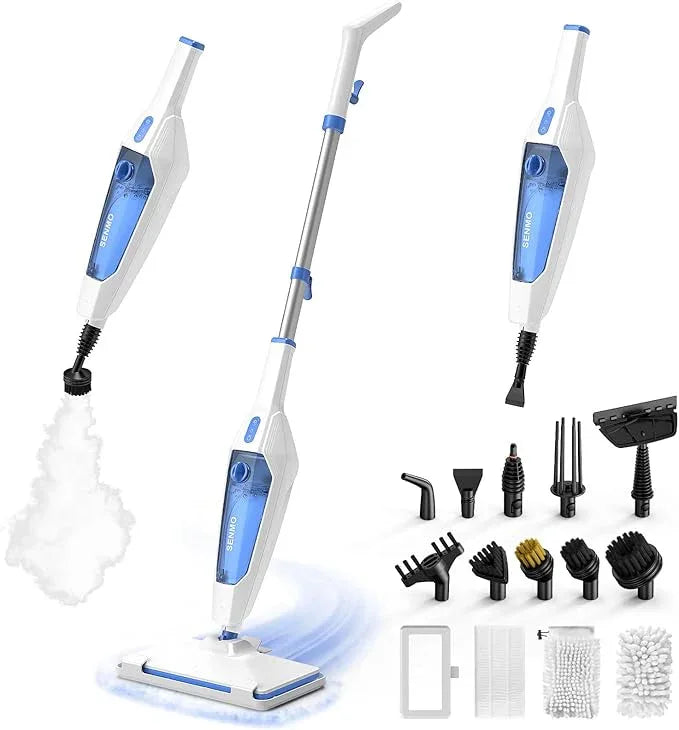 SENMO Steam Mop, 14-in-1 Detachable Steam Cleaner for Home and Floor, 1300W 228°F Deep Cleaning MultiPurpose Floor Steamer with 14 Attachments for Hardwood Floors, Tile, Grout, Furniture, Carpet, Wall - NeatNest