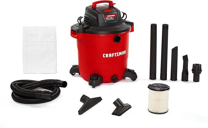 CRAFTSMAN CMXEVBE17596 20 Gallon 6.5 Peak HP Wet Dry Vac, Heavy-Duty Shop Vacuum Wet and Dry with Filter, Dust Bag, Hose and Attachments for Shop, Garage, Jobsite Cleaning - NeatNest