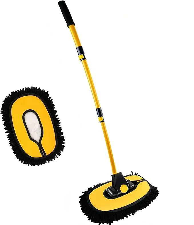 MVEQRRN Upgrade Car Wash Brush Mop with Long Handle,Microfiber Mitt Car Cleaning Supplies Kit Car Wash Kit Tools Accessories - NeatNest