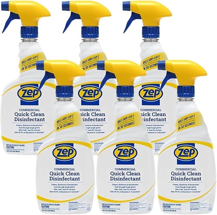 Zep Home Pro Commercial Quick Clean Disinfectant - 32 Fl. Oz. - R49806 - Pro Trusted Cleaning Power: Now in Refreshing Scents and Family Friendly Formulas (6) - NeatNest