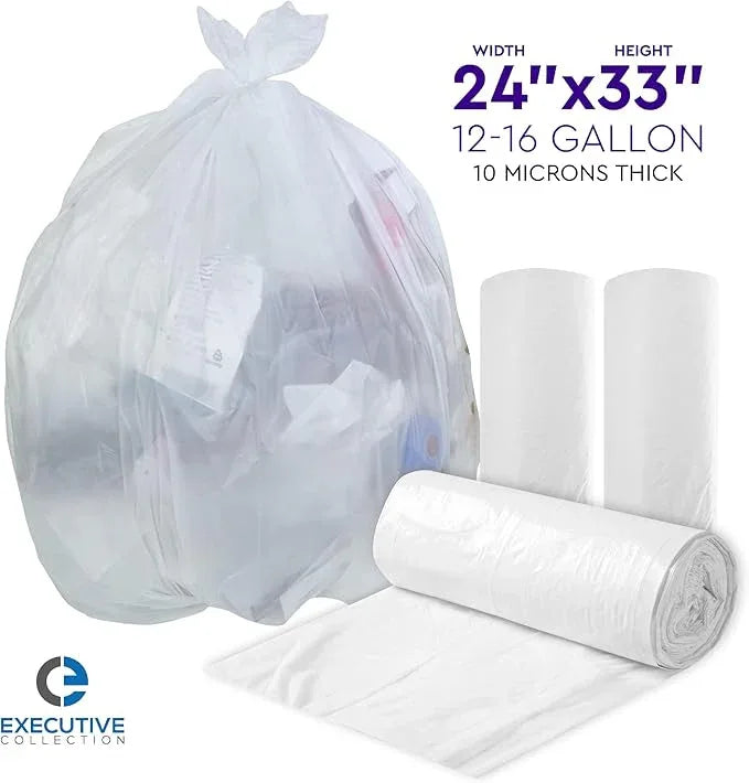 12 to 16 Gallon Trash Bags - 950 Count - 24" x 33" Clear Plastic Garbage Bags Tall Can Liners for Home & Office - Household Items Cleaning Products, Kitchen Supplies - 13 Gallon Trash Bag, 15 Gallon - NeatNest