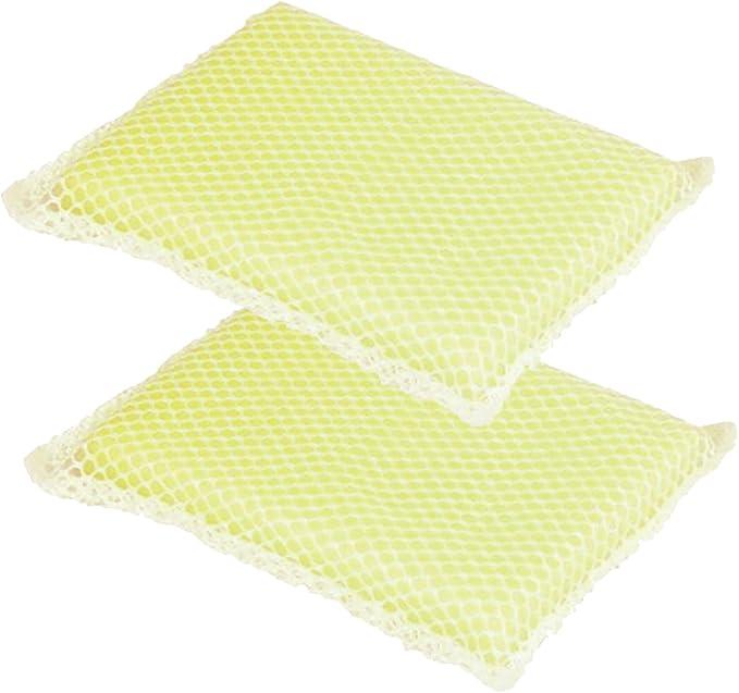 LOLA Nylon Netting Sponge Cleaning Scrubber Pad, 2 Pack, Non Scratch, Safe on Non-Stick Surfaces Coated Cookware & Dishes - Gentle Effective Cleaning - NeatNest