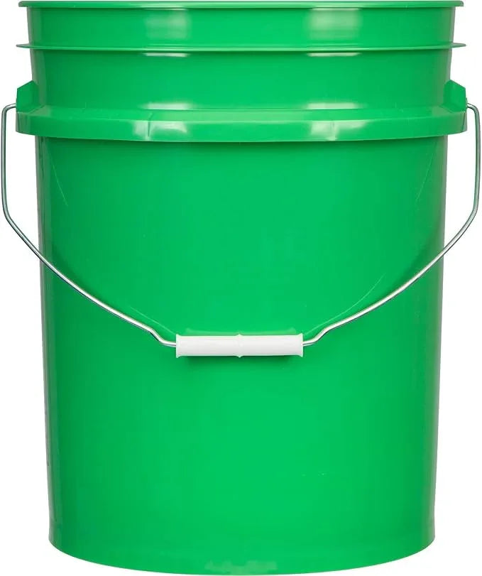 House Naturals 5 Gal Plastic Buckets Food Grade BPA Free Made in USA pails with Screw On Gasket Lids - Pack of 3 - Yellow Green Red - NeatNest