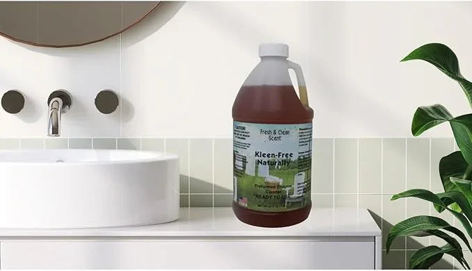 Naturally Preformed Enzyme Cleaner, Enzyme Solution, Multi-Purpose Cleaner, Laundry Additive and More - Concentrate-Fresh and Clean Scent-64oz - NeatNest