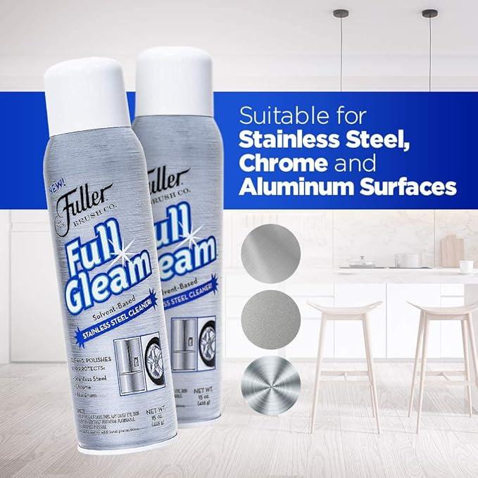 Fuller Brush Full Gleam Stainless Steel Cleaner - Chrome & Aluminum Conditioner Spray For Cleaning Pots, Pans, Cooktop & Kitchen Appliances - Easy Clean & Polish For Home & Business - NeatNest