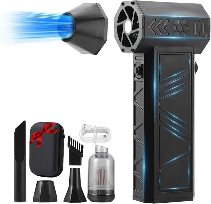 Electric Compressed Air Duster - 20,0000 RPM Rechargeable Cordless Turbo Blower, Portable Air Blower Gun for Cars, PC, Keyboard, Home & Outdoor Dust Cleaning (Replaces Compressed Air Cans) - NeatNest