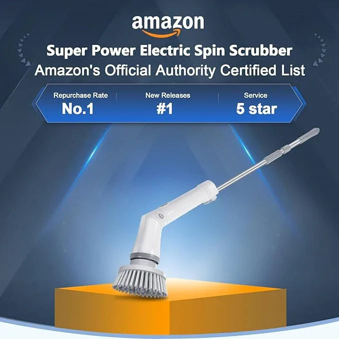 Qimedo Upgrade Rechargeable Electric Scrubber for Cleaning, 45-inch Handheld Spin Scrubber with Extended Long Handle, Cordless Power Dish Scrubber with 6 Brushes for Bathtub Grout Tile Floor - NeatNest