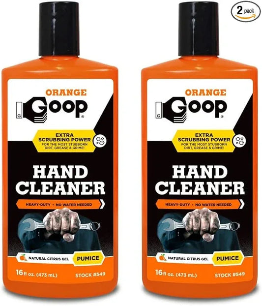 GOOP Orange Liquid with Pumice Multi-Purpose Waterless Hand Cleaner - 16 oz Flip-Top Bottle (Pack of 2) - NeatNest