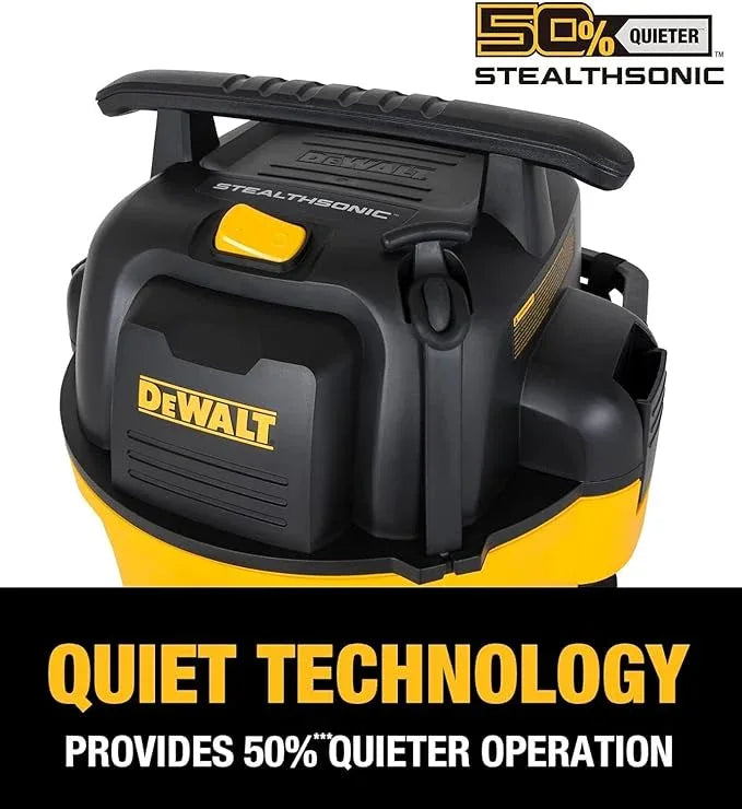 DEWALT 9 Gallon STEALTHSONIC Ultra Quiet Poly Shop Vacuum Wet/Dry, DXV09P-QTA Noise Reduction Vac for Shop, Heavy Duty Shop Vacuum for - NeatNest