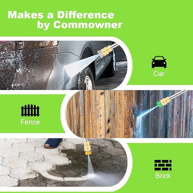 5000PSI Pressure Cleaner Power Cleaner with 33FT Hose, 4 Nozzle and 500ML Foam Cannon, Cleaner Machine for Home, Car Washing, Fence Cleaning, Patio, Green - NeatNest