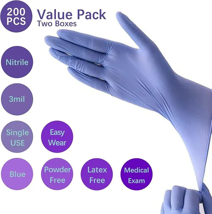 Nitrile Food Safe Disposable Medical Gloves Latex Free Powder Free for Food Prep Cooking Cleaning Exam 3mil - NeatNest