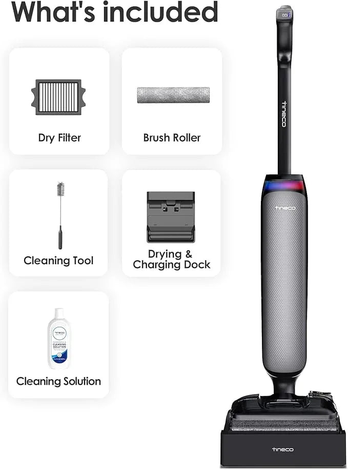 Tineco Wet Dry Vacuum Cleaner 22kPa Suction Floor Cleaner Mop, 50 Min Runtime, iLoop Smart Sensor, DualBlock Anti-Tangle Design, 185℉ Flashdry, Dual-Edge Cleaning, 180° Lay-Flat, Floor One S7 Artist - NeatNest