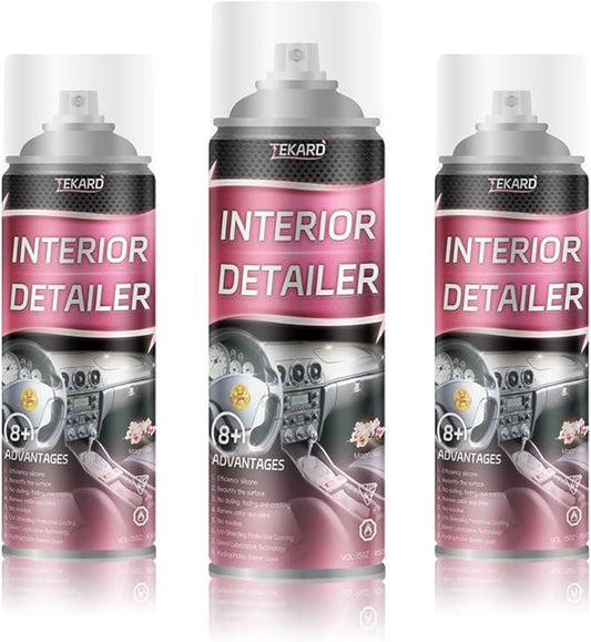 Car Interior Cleaner, Leather Cleaner, 15 oz. Large-Capacity Interior Detailer in Iron Can, Wheel Cleaner, Suitable for Cleaning Rubber, Plastic, and Leather Surfaces Inside Vehicles (3 Bottle) - NeatNest