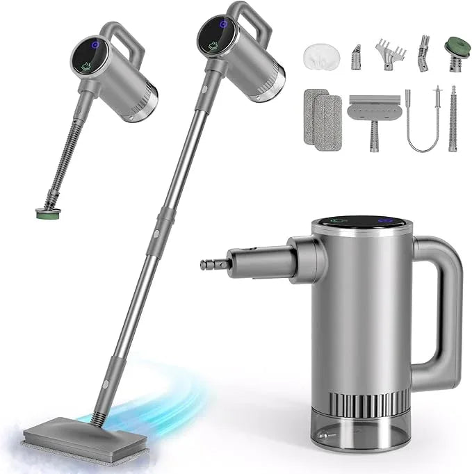 11-in-1 Steam Mop - Detachable Handheld Steam Cleaner with 380mL Tank, 260℉ Floor Steamer for Hardwood, Tile, Grout, Windows, Bath & Kitchen - 3-Level Steam Control, Multi-Purpose Floor Steam Cleaner - NeatNest