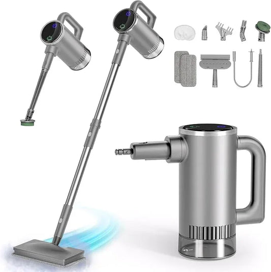 11-in-1 Steam Mop - Detachable Handheld Steam Cleaner with 380mL Tank, 260℉ Floor Steamer for Hardwood, Tile, Grout, Windows, Bath & Kitchen - 3-Level Steam Control, Multi-Purpose Floor Steam Cleaner - NeatNest