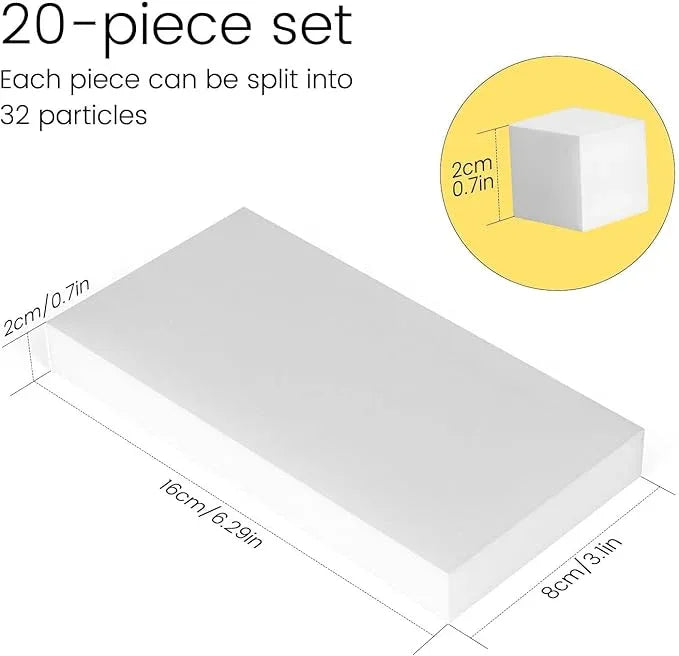 20PCS Melamine Sponge Magic Eraser Sponge in Bulk Small Cleaner Pads Melamine Pads for Dishes Cleaning Eraser for Kitchen, Bathroom, Toilet - 16x8x2cm (32 Small Pieces of Each Pack) - NeatNest