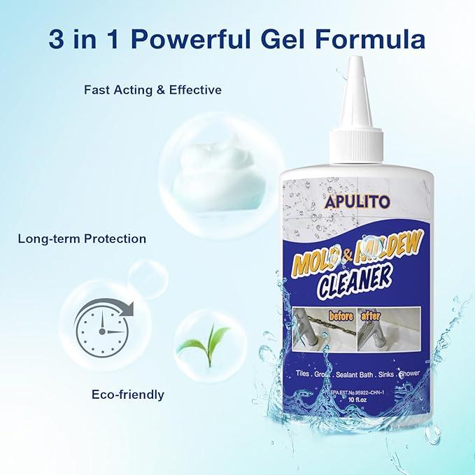 APULITO Household Cleaner Gel for Bathroom Shower Kitchen Tile Grout, Sinks Countertops 10 Fl Oz (Pack of 1) - NeatNest