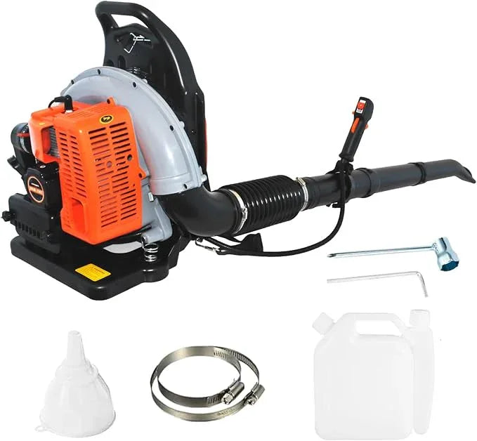 72CC Gas Backpack Leaf Blower, 2 Stroke Engine Backpack Blower, 665 CFM 205 MPH High Velocity, Gas Powered Leaf Blower with Cruise Control Low Vibration for Yard Lawn Cleanup - NeatNest