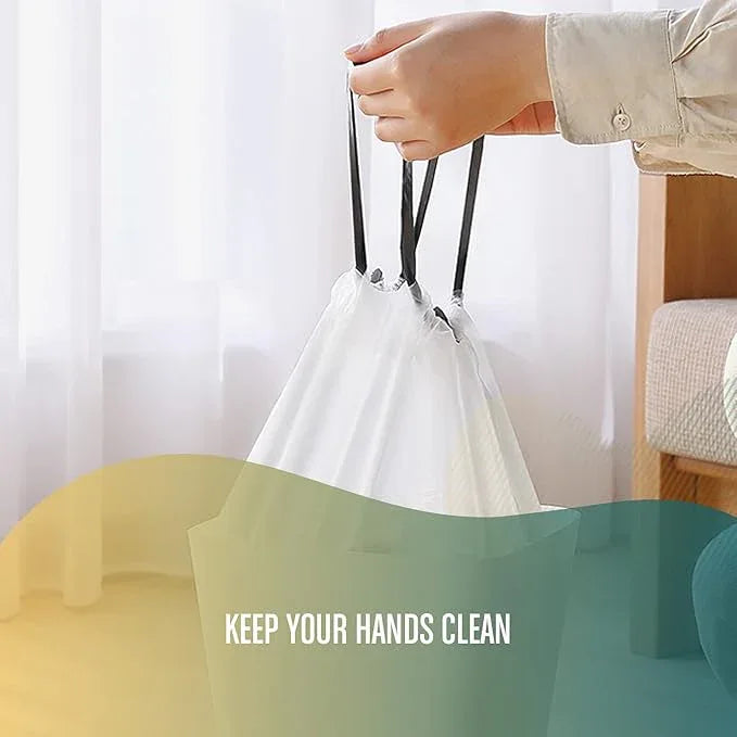 FORID Small Drawstring Trash Bags - 4 Gallon Plastic Garbage Bags 240 Counts White Trash Can Liners 15 Liter for Bathroom Restroom Bedroom Office Toilet - Durable & Thick Trash Bag - NeatNest
