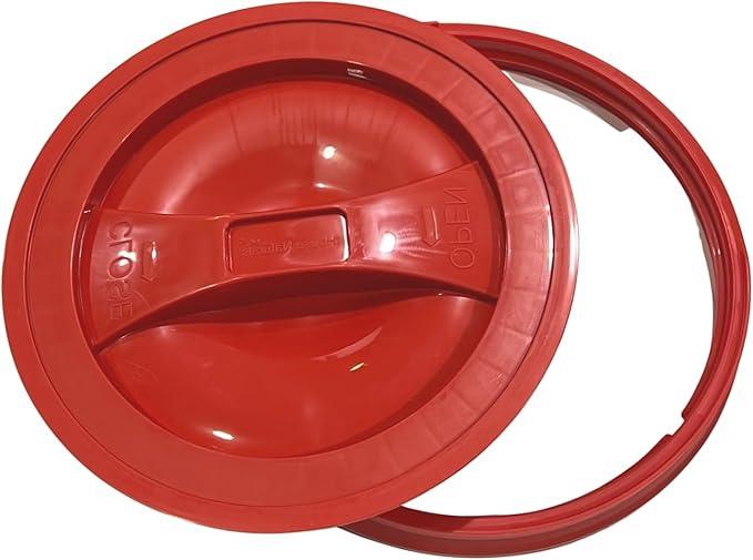 House Naturals 2 Gallon White Bucket with Screw on Lid - Pack of 3 Made in USA contrainers (White Buckets with Red Lids) - NeatNest