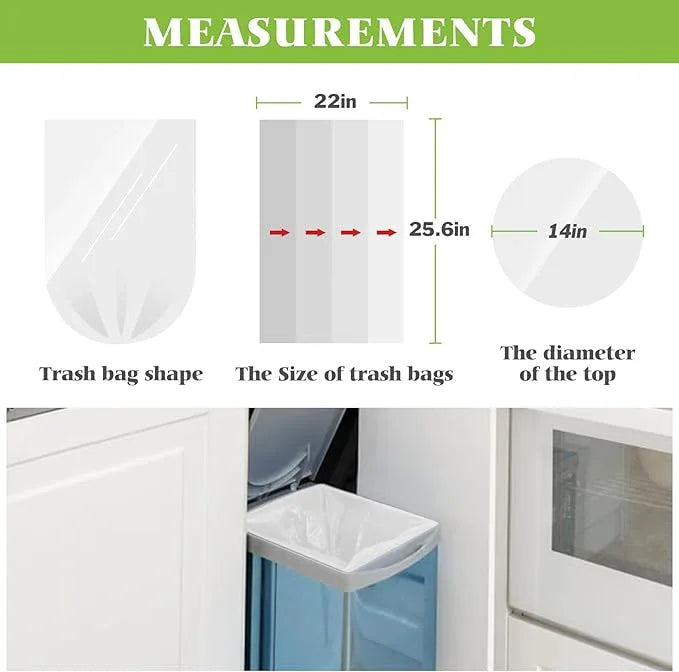 8 Gallon 300 Counts Unscented Medium Trash Bags,Fit 7,8,9,10 Gal Garbage Bags by Teivio, 30 Liter Thick Bathroom Can Bin Liners,Plastic Bags for Home Office Kitchen, Clear - NeatNest